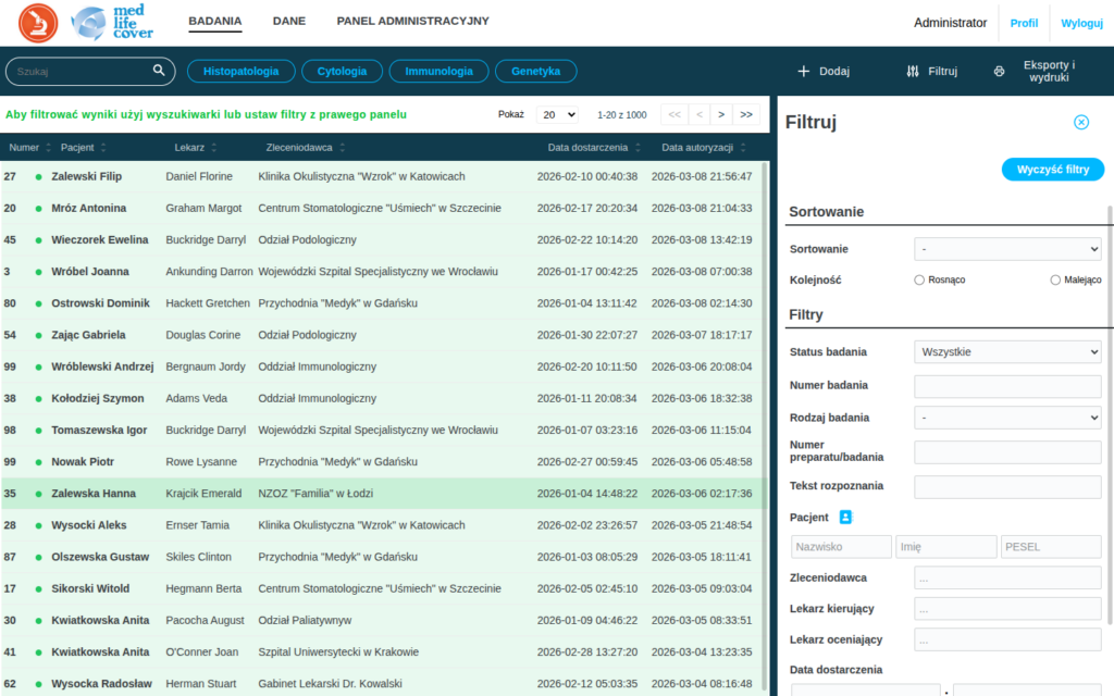 OneLab — system LIMS dla patomorfologii