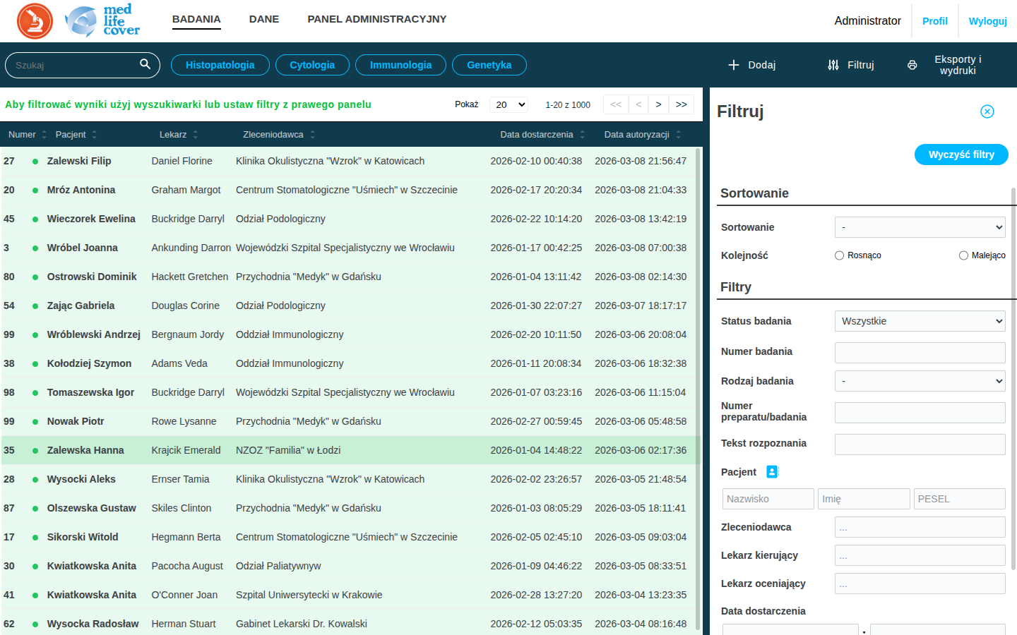 OneLab — system LIMS dla patomorfologii